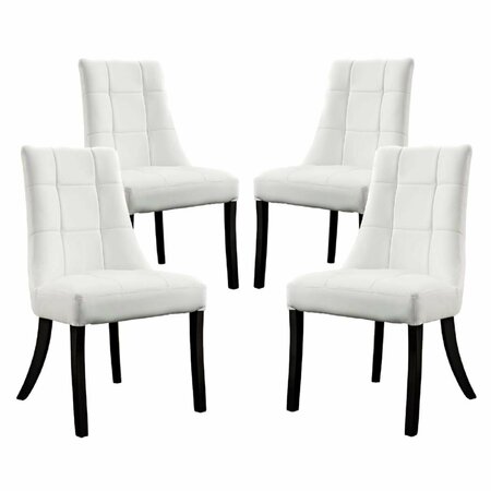 PRIMEWIR Noblesse White Quilted Leatherette Dining Chair, 4PK EEI-1678-WHI